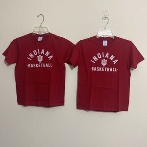 NWOT Lot of 2--PORT & COMPANY Youth Kid's INDIANA BASKETBALL T-Shirt Size M